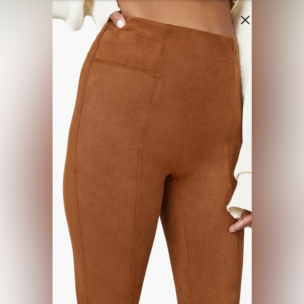 SPANX Faux Suede High-Waisted Leggings - Picture 4 of 12